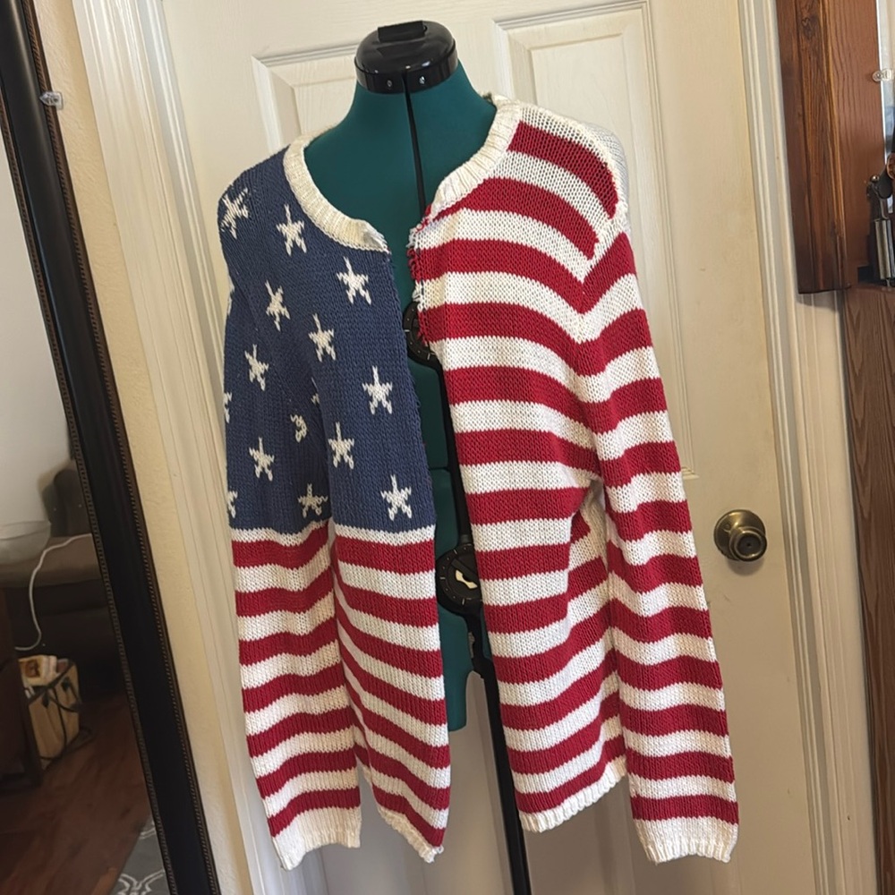 Grayson/threads, cotton and acrylic cardigan, long sleeve sweater. S.